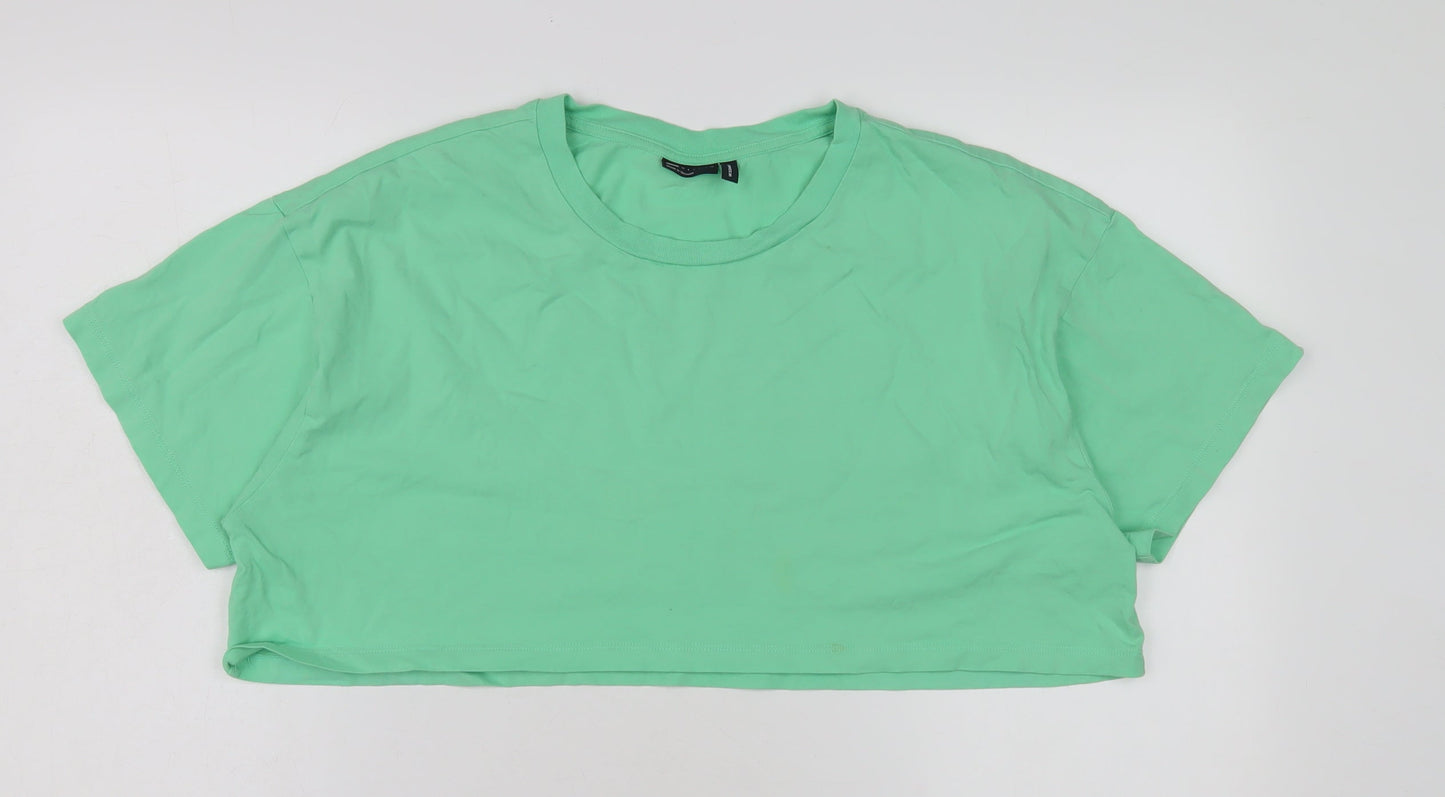 ASOS Women's Green Cropped T-Shirt Size 12