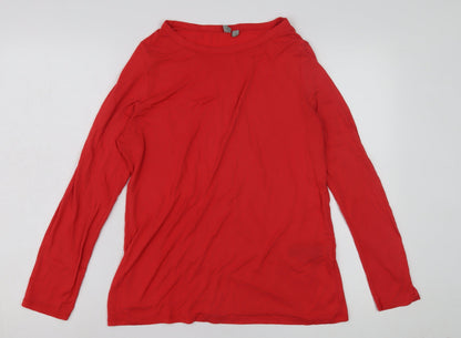 Additional front view of ASOS Women's Red Long Sleeve Basic T-Shirt UK, size 10