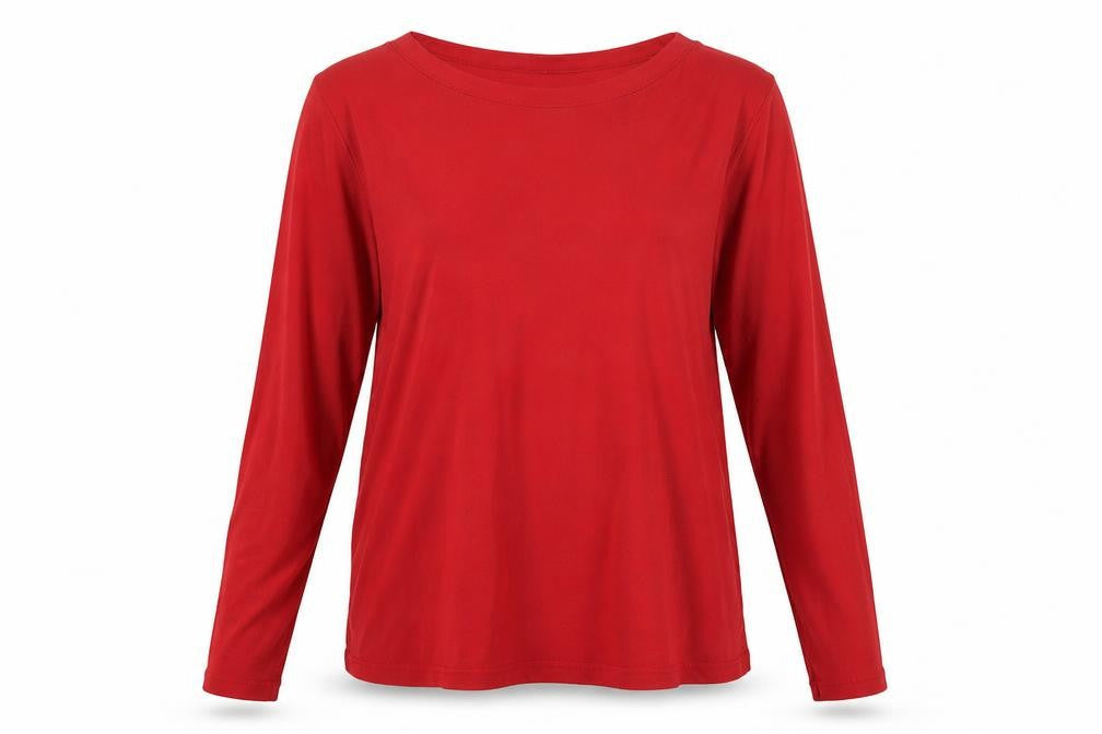 ASOS Women's Red Long Sleeve Basic T-Shirt UK Size 10
