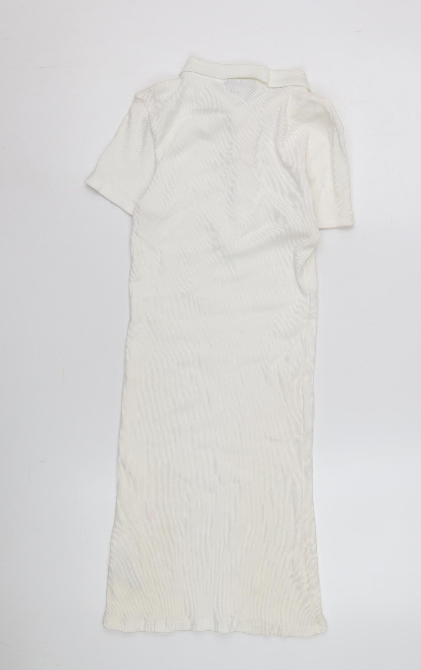 Topshop Women's White Shirt Dress, Size 8, Casual