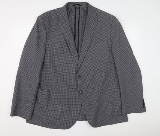 Marks and Spencer Men's Blue Check Blazer, Size 46 Reg