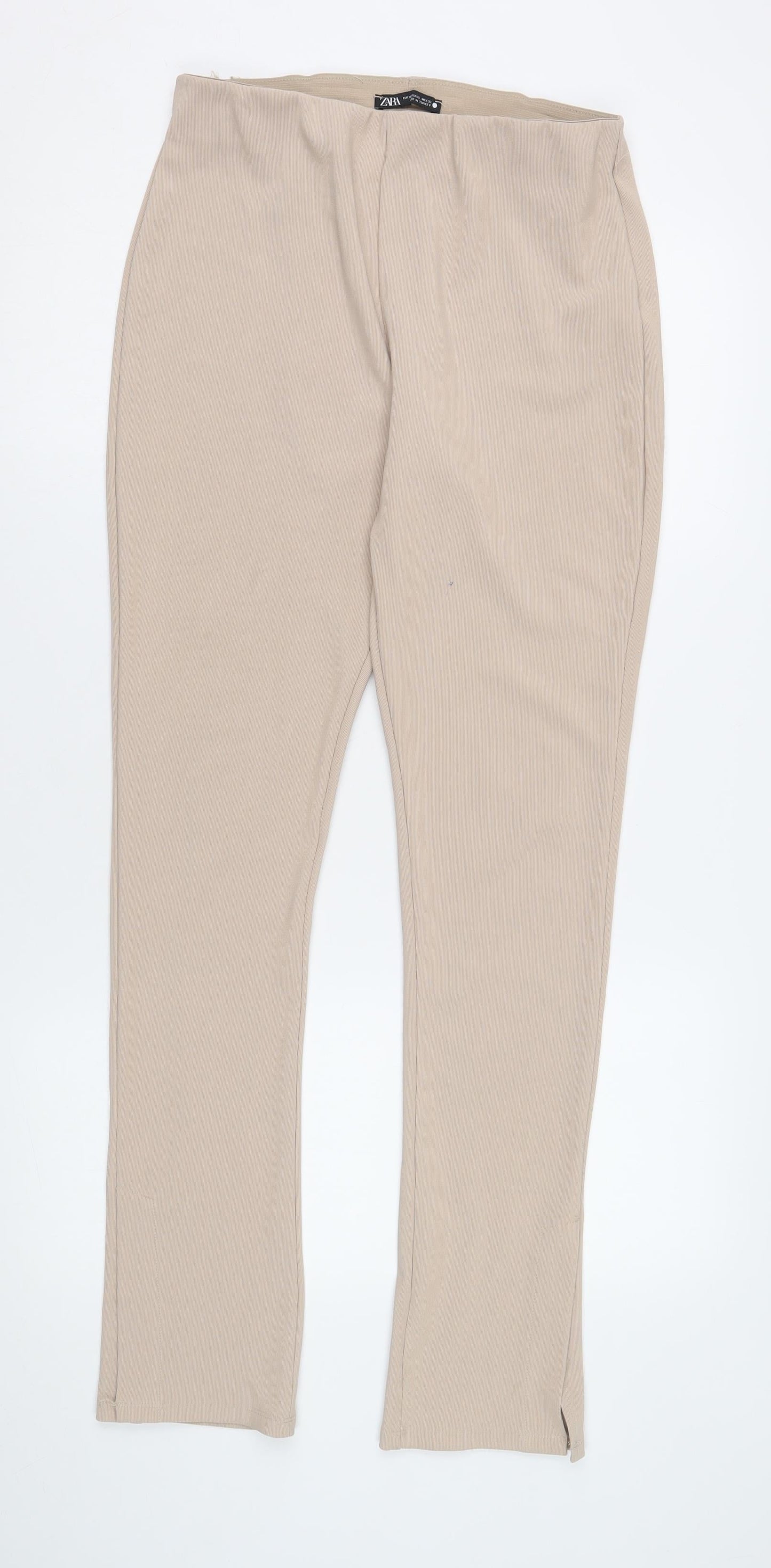 Zara Women's Beige Ankle Trousers XS Slim Fit