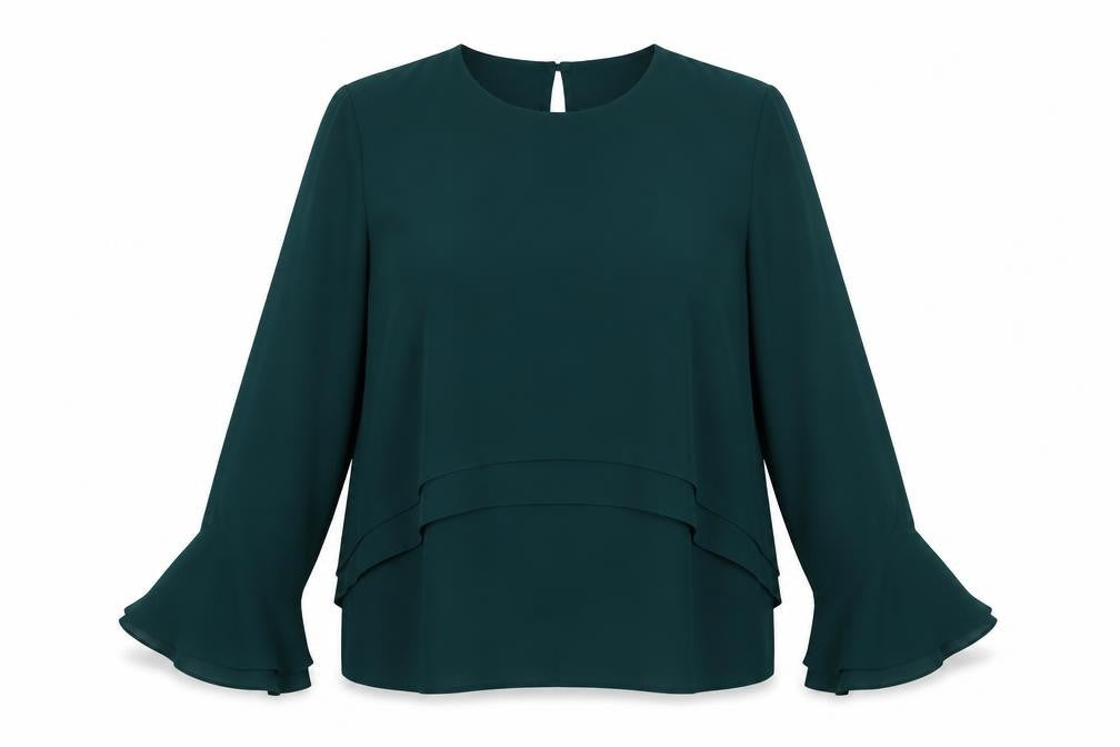 Warehouse Women's Green Long Sleeve Blouse Size 10