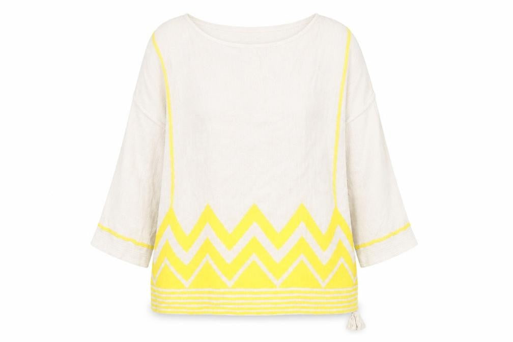 Monsoon Women's Beige Geometric Pullover Jumper M