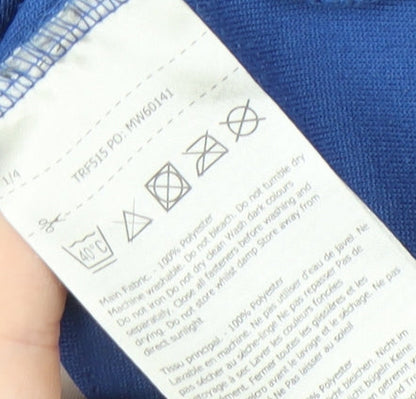 Close-up detail of Regatta boys’ blue track jacket, size 30, full zip