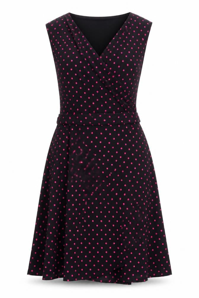 Precis Women's Black Polka Dot A-Line Dress