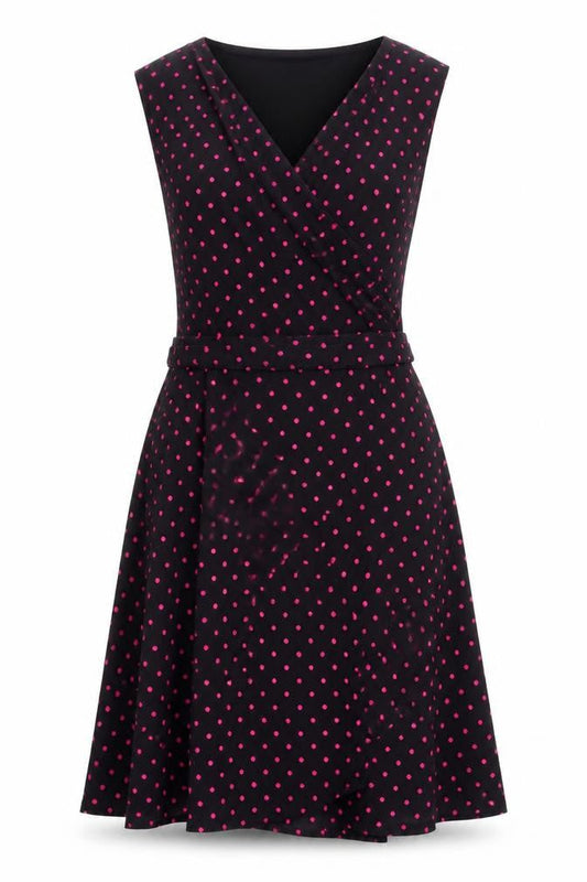 Precis Women's Black Polka Dot A-Line Dress