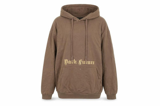 Front view of ASOS Men’s Brown Pullover Hoodie XS Gothic Style