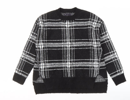 Marks & Spencer Women's Black Plaid Pullover Jumper