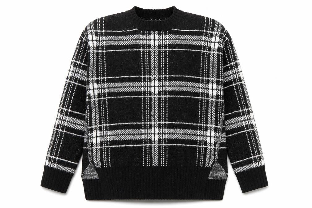 Marks & Spencer Women's Black Plaid Pullover Jumper