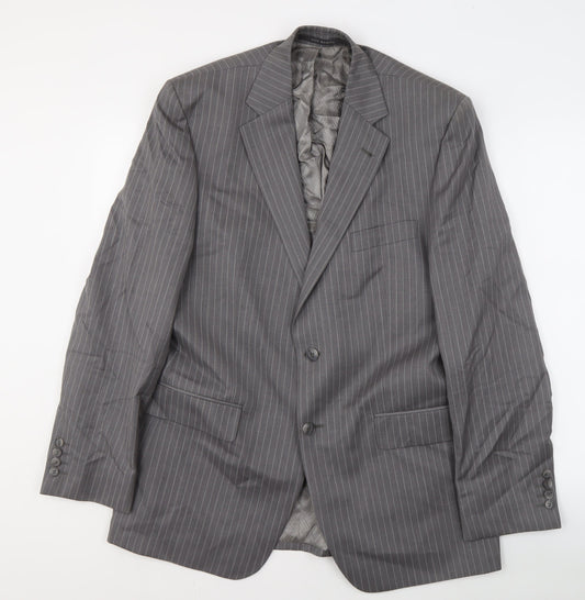 Jeff Banks Grey Striped Men's Suit Jacket 42 Long