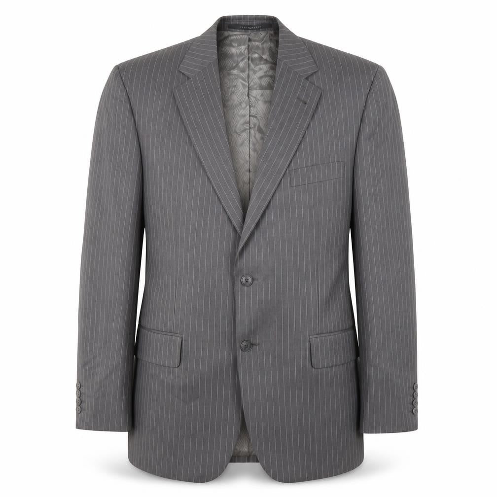 Jeff Banks Grey Striped Men's Suit Jacket 42 Long