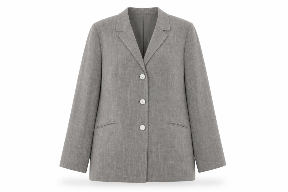 Ann Harvey Women's Grey Blazer Size 16 Notch Lapel Lined