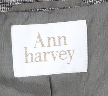 Ann Harvey Women's Grey Blazer Size 16 Notch Lapel Lined