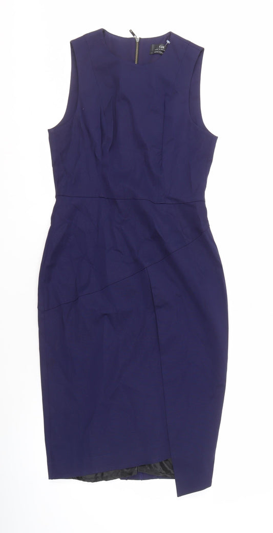 Cue Women's Blue Sheath Dress - Size 10, Business Wear
