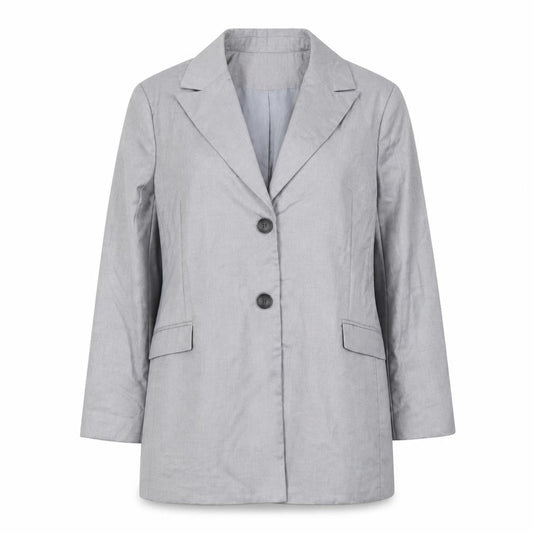 boohoo Women's Grey Blazer Size 8 Mid-Length Lined