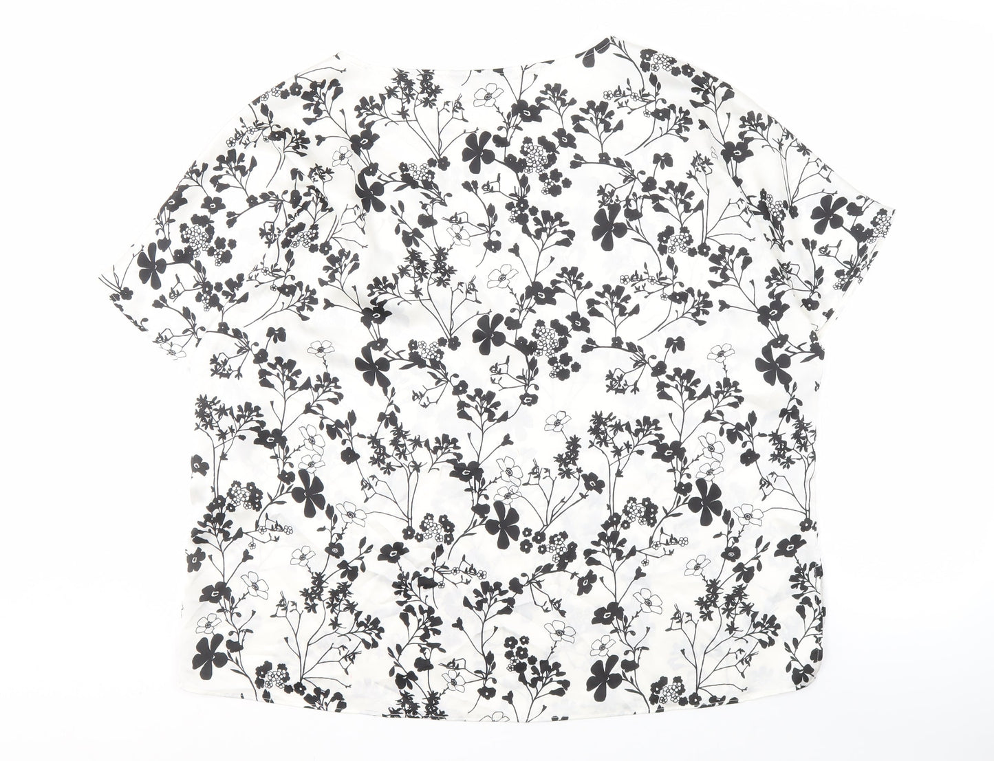 Marks and Spencer Women's Black Floral Blouse Size 14