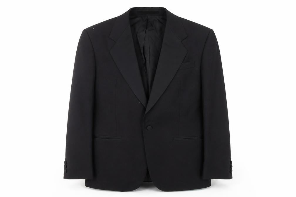 Pin Stripe Men's Black Blazer, 36 Short, Slim Fit