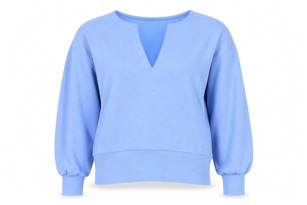 Scotch & Soda Women's Blue V-Neck Top, Size M, Jersey
