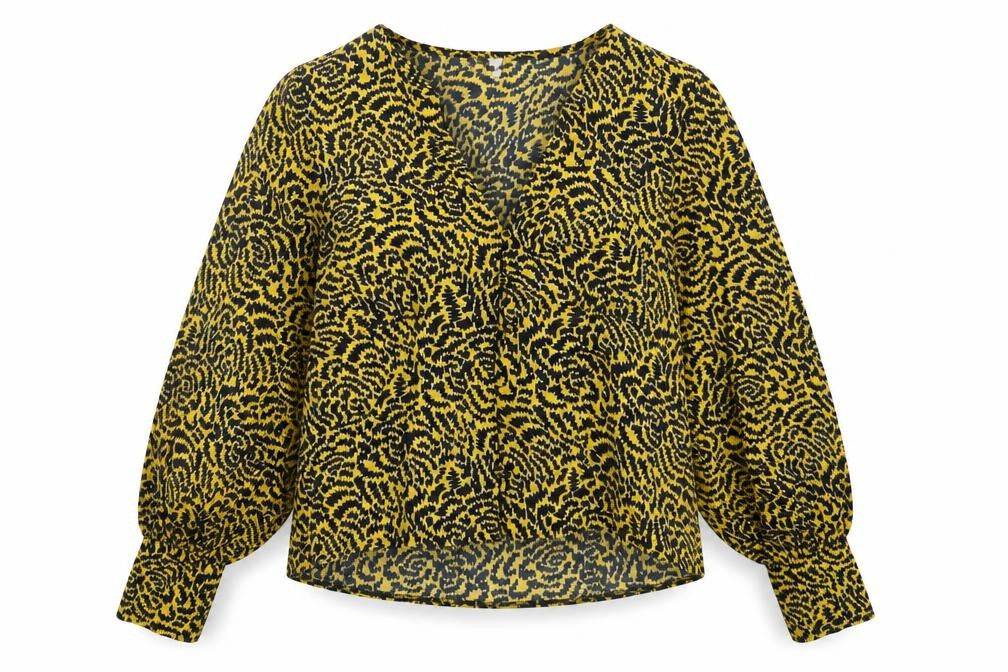 Topshop Women's Multicoloured Animal Print Blouse