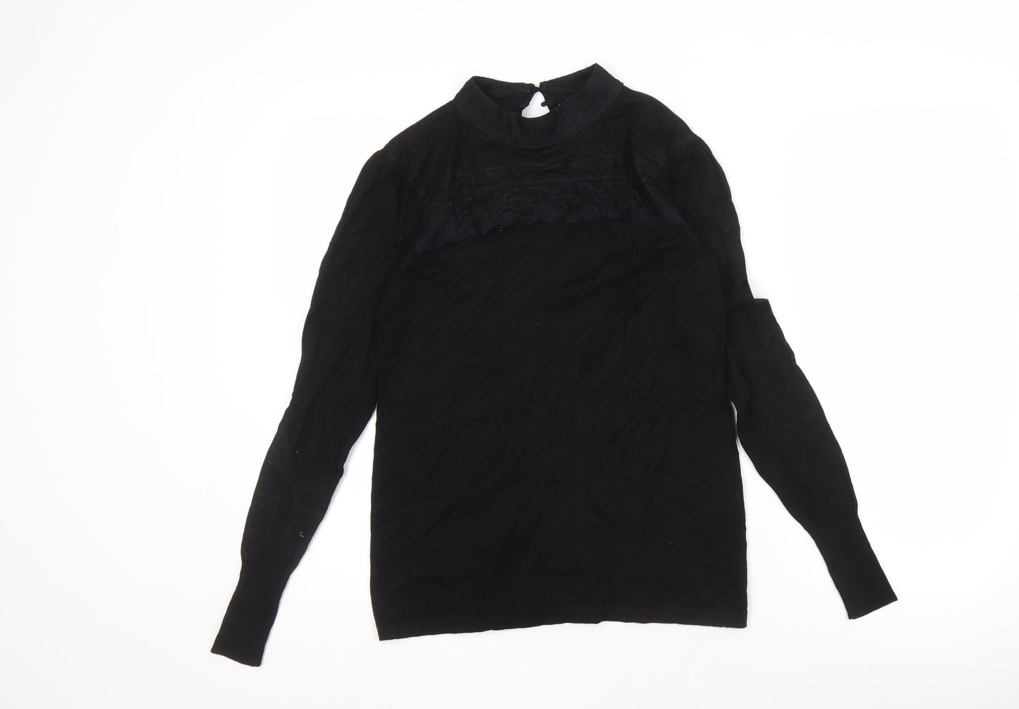 Warehouse Women's Black Size 14 High Neck Blouse