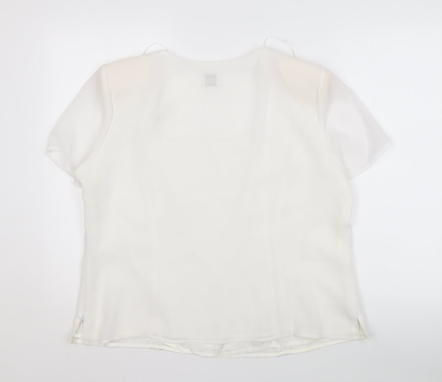Roman Originals Women's White Sequin Blouse Size 20