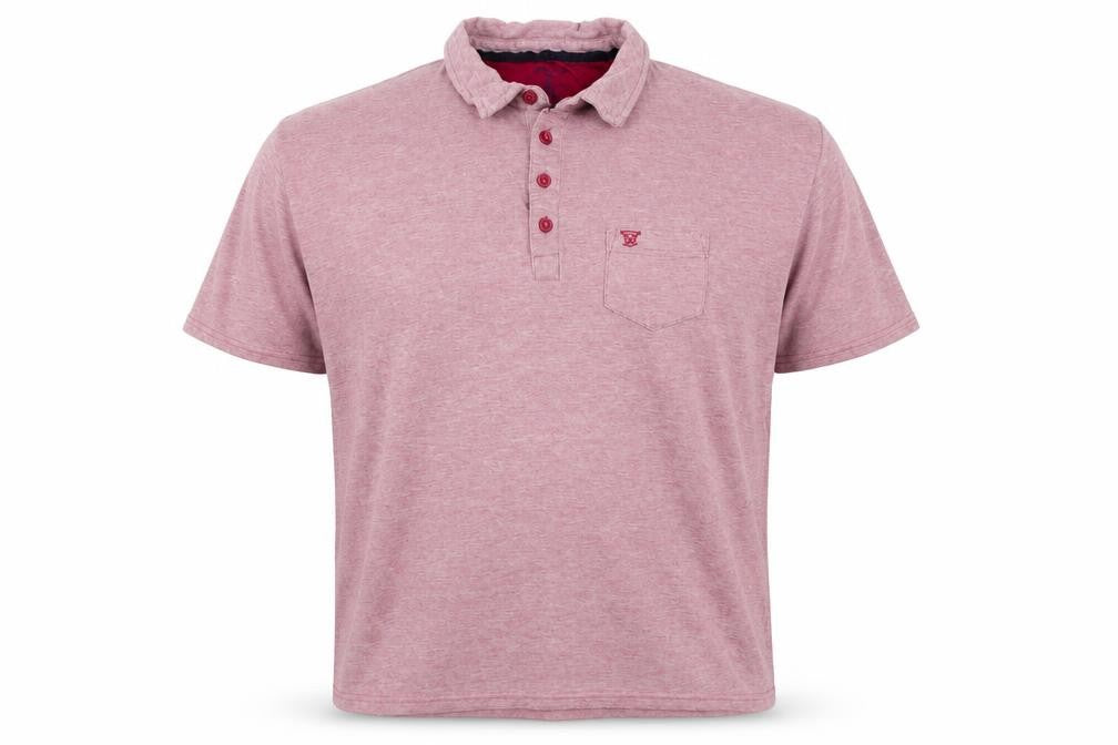 James Pringle Pink Men's Polo - Large, Button Accent