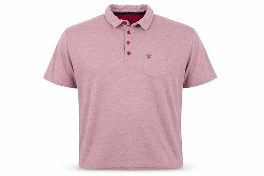 James Pringle Pink Men's Polo - Large, Button Accent