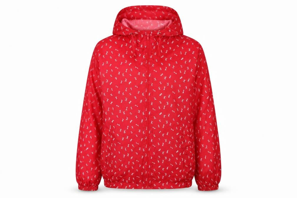 Arctic Storm Women's Red Floral Windbreaker Jacket S