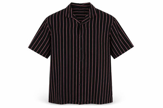 Brave Soul Men's Black Striped Short Sleeve Shirt M