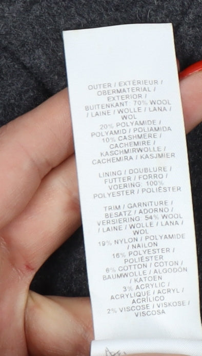 Eastex Women's Grey Wool Cashmere Coat, Size 16, Classic Style