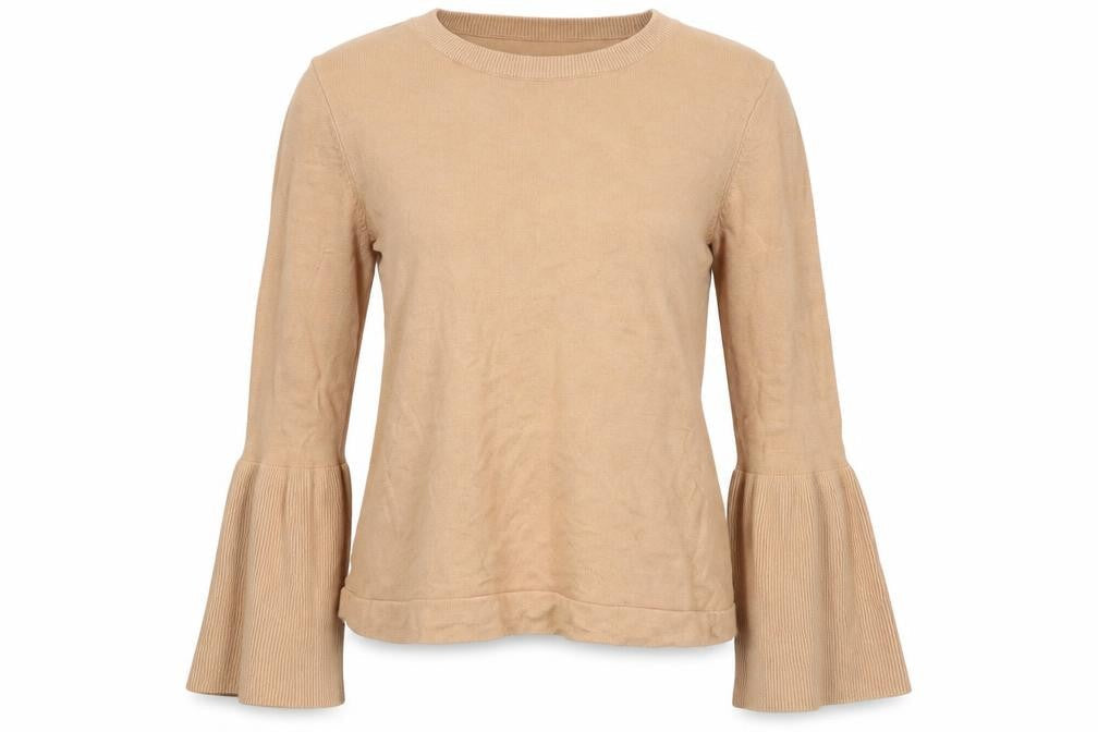 Brave Soul Women's Beige Bell Sleeve Pullover Jumper Size 12