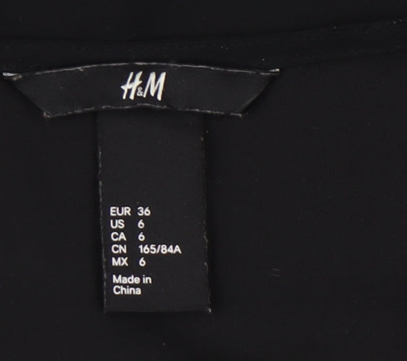 H&M Women's Black Sleeveless V-Neck Dress Size 8
