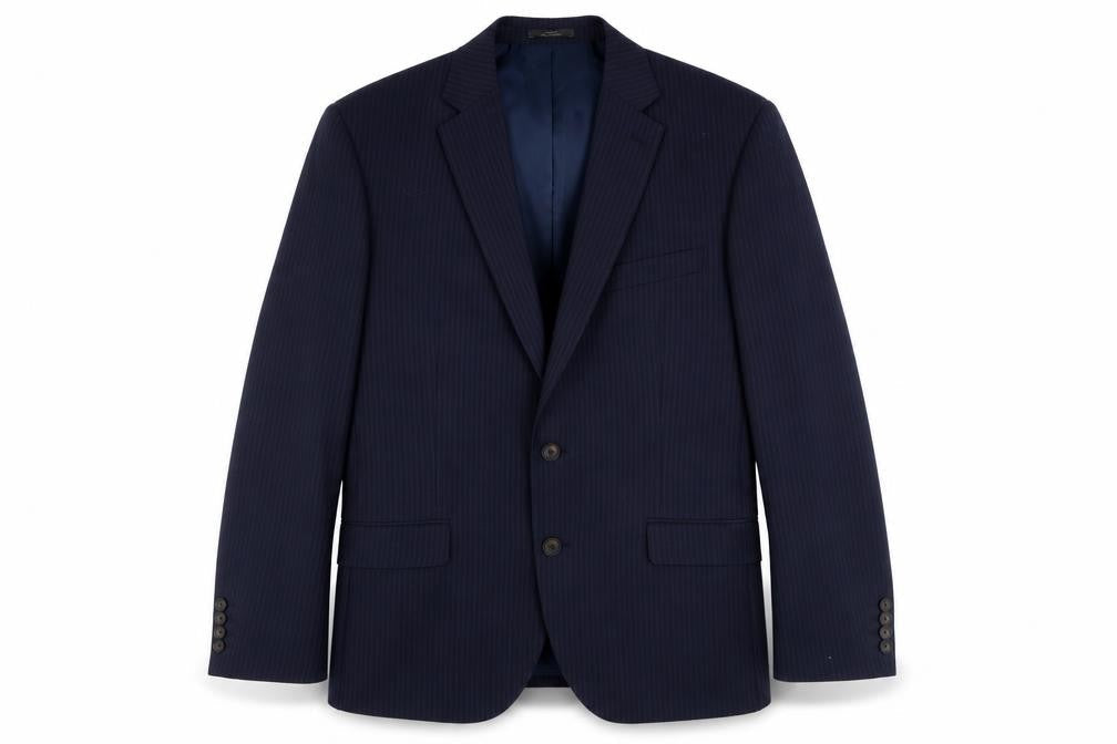 Marks & Spencer Men's Blue Blazer, Size L, Striped