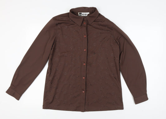 Together Women’s Brown Button-Up Shirt Size 16