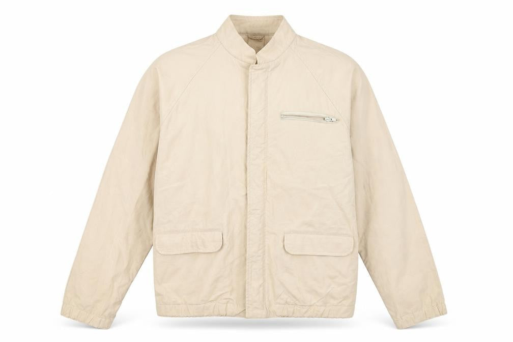 Levi's Men's Beige Cotton Biker Jacket, M, Classic Style
