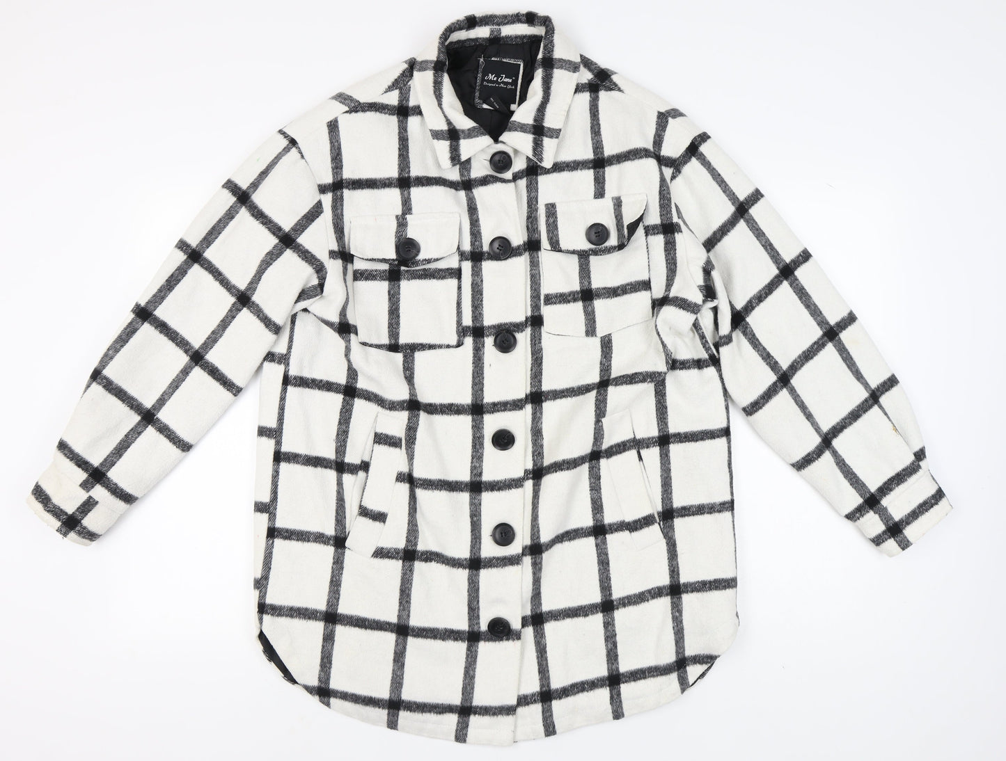 Me Jane Women's White Check Jacket - Size M