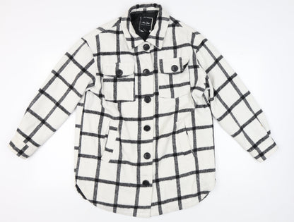 Me Jane Women's White Check Jacket - Size M
