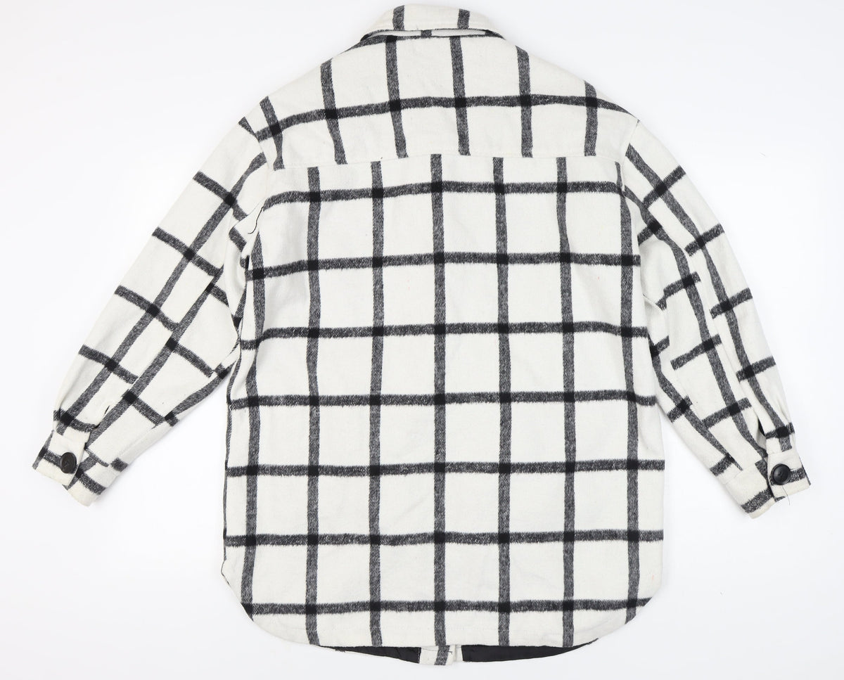 Me Jane Women's White Check Jacket - Size M