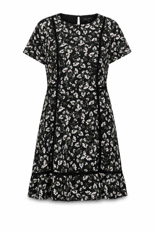 New Look Women's Black Floral Short Sleeve Dress
