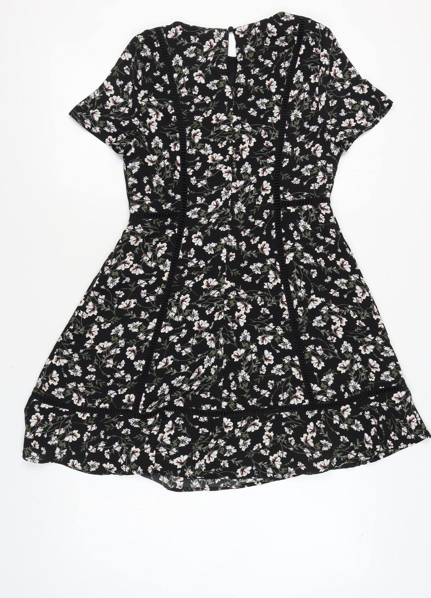 New Look Women's Black Floral Short Sleeve Dress