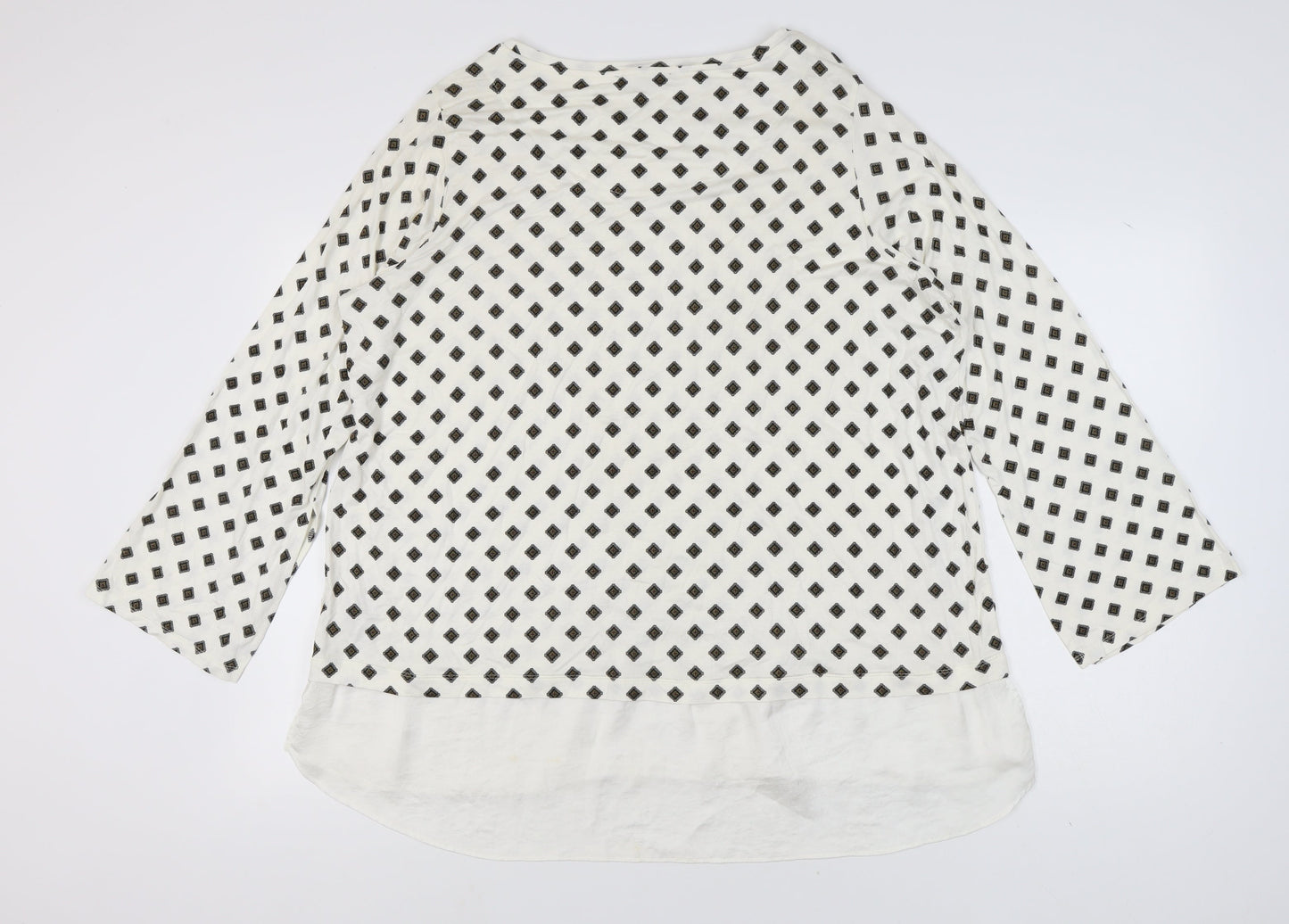 Marks and Spencer Women's Black Argyle Top, Size 24
