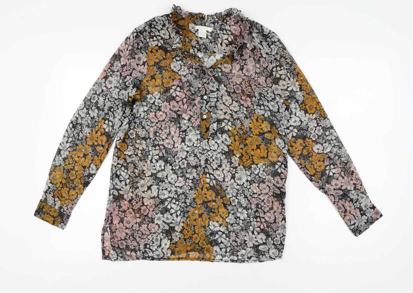 H&M Women's Multicoloured Floral Blouse Size 8