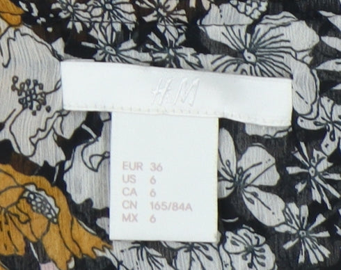 H&M Women's Multicoloured Floral Blouse Size 8