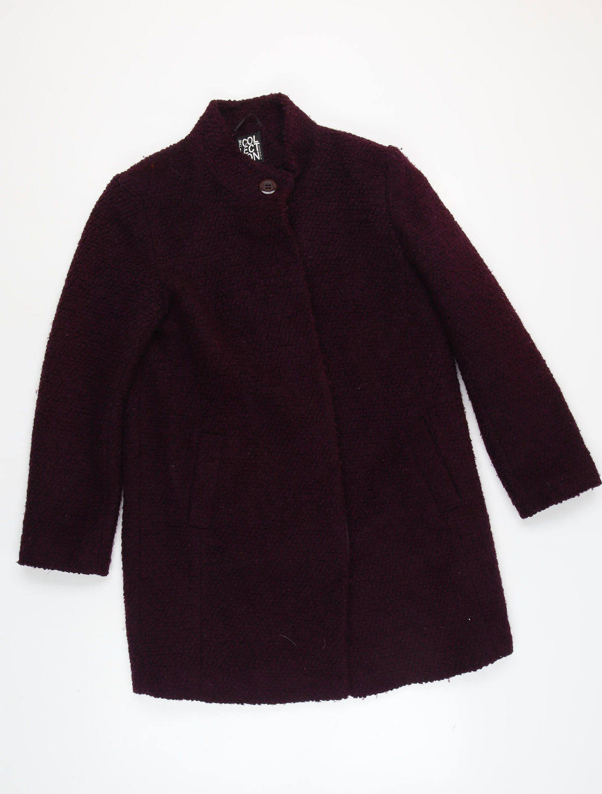 The Collection Women's Purple Wool Mid-Length Coat Size 14