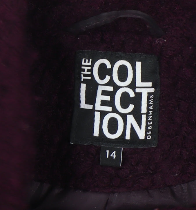 The Collection Women's Purple Wool Mid-Length Coat Size 14