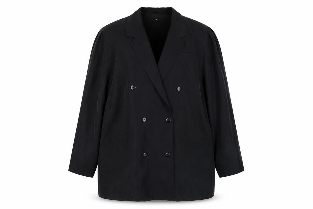 New Fast Women's Black Double-Breasted Blazer, Size 18