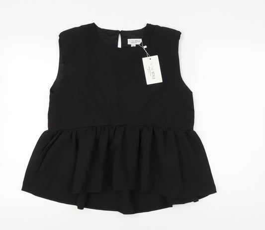 In The Style Women's Black Peplum Blouse Size 12