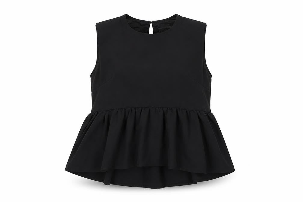 In The Style Women's Black Peplum Blouse Size 12