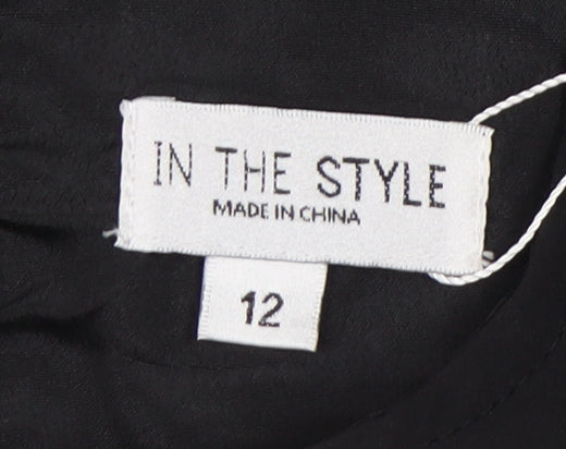 In The Style Women's Black Peplum Blouse Size 12